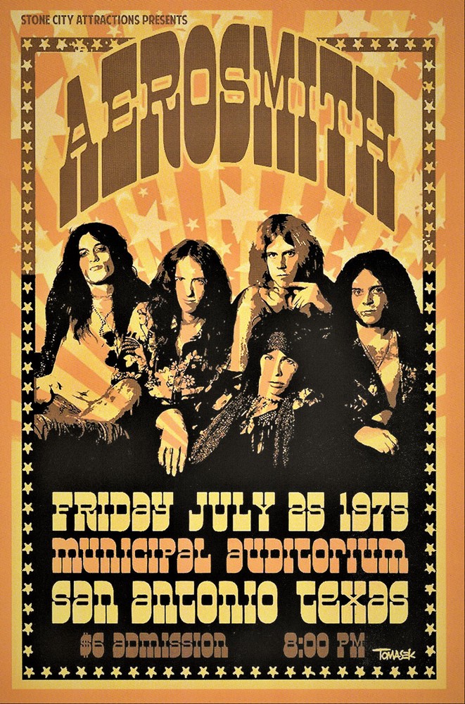 Aerosmith CONCERT POSTER 12"x18" Free shipping San Antonio Texas