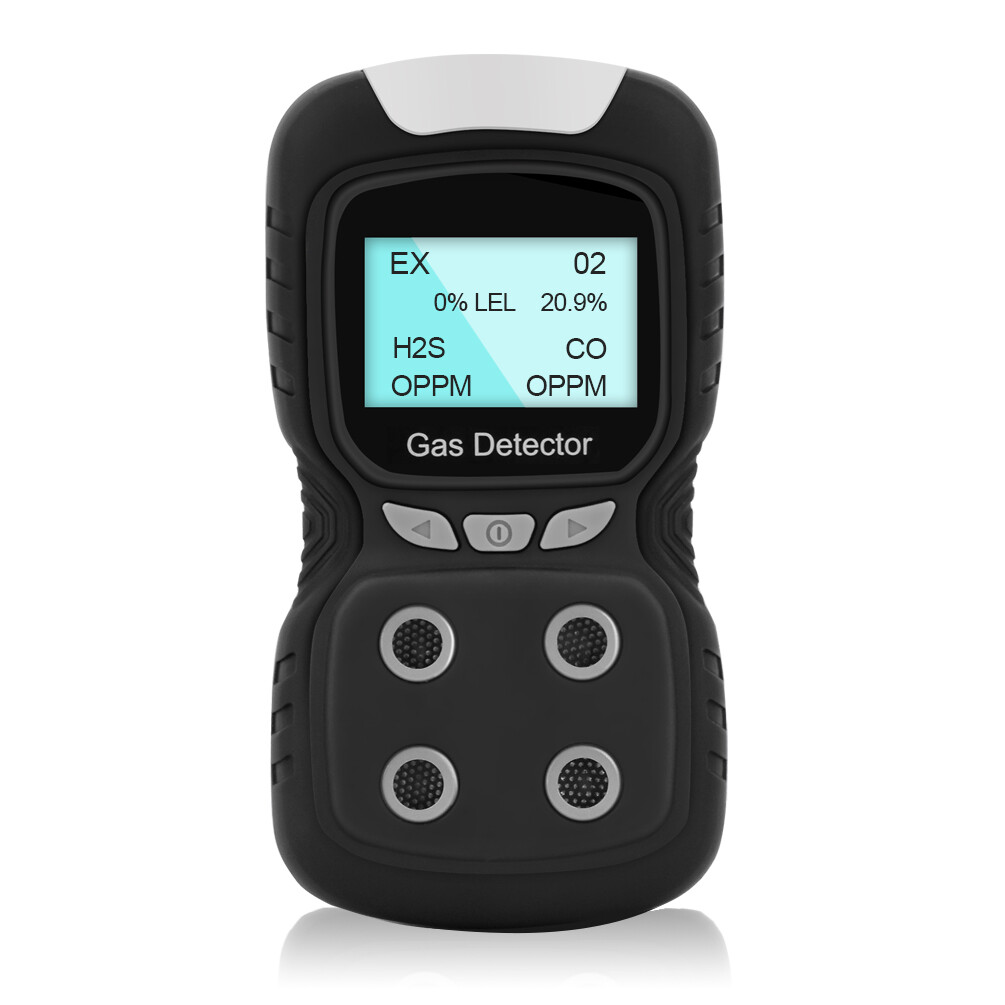 4-Gas Monitor Meter Tester Analyzer Portable Gas Detector Rechargeable Gas Clip