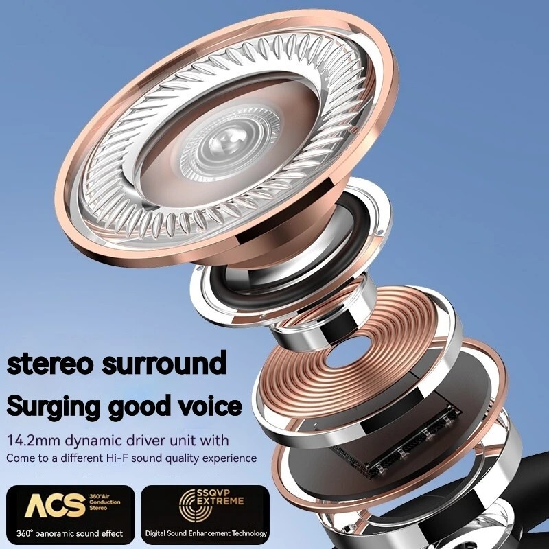 True Wireless Bone Conduction Headphones Bluetooth 5.4 Wireless Headset Earbuds