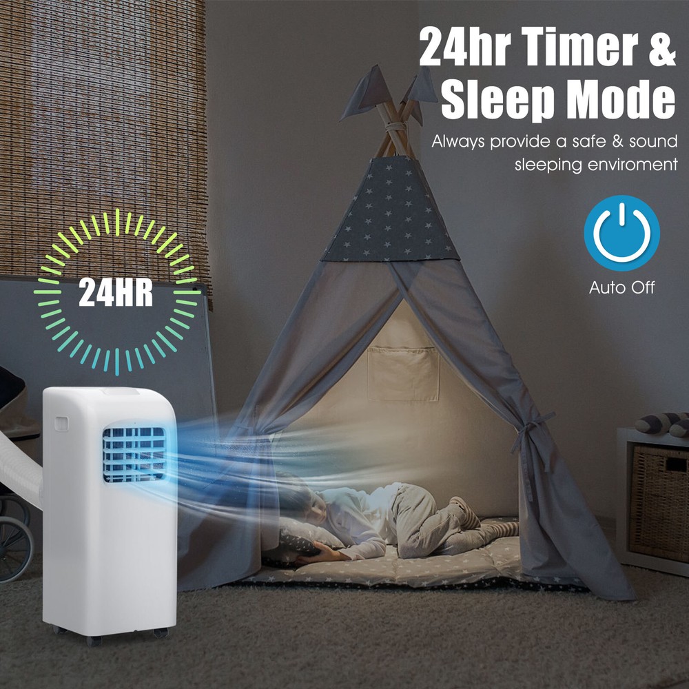 8000 BTU Portable Air Conditioner & Dehumidifier Function Remote w/ Window Kit