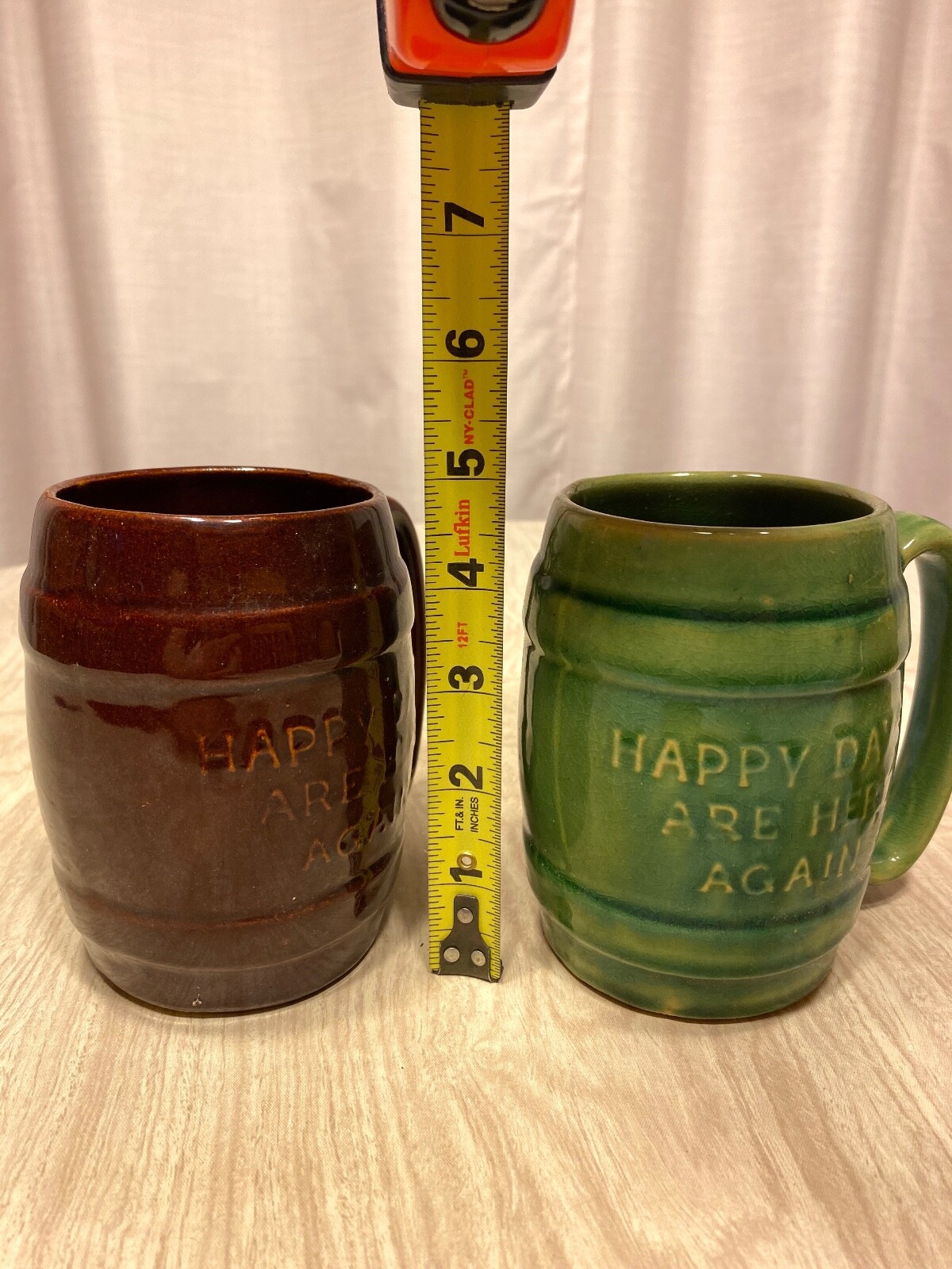 Happy Days Are Here Again Mugs Steins x3 Repeal Prohibition FDR New Deal 1932