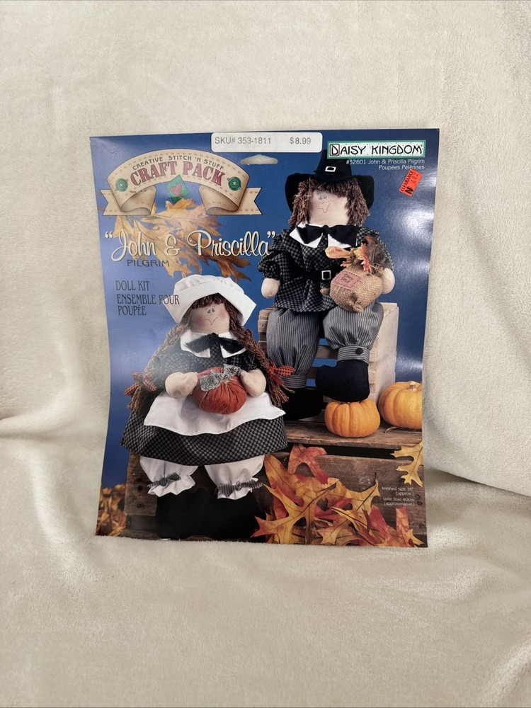 Daisy Kingdom John & Priscilla Pilgrim Doll Kit