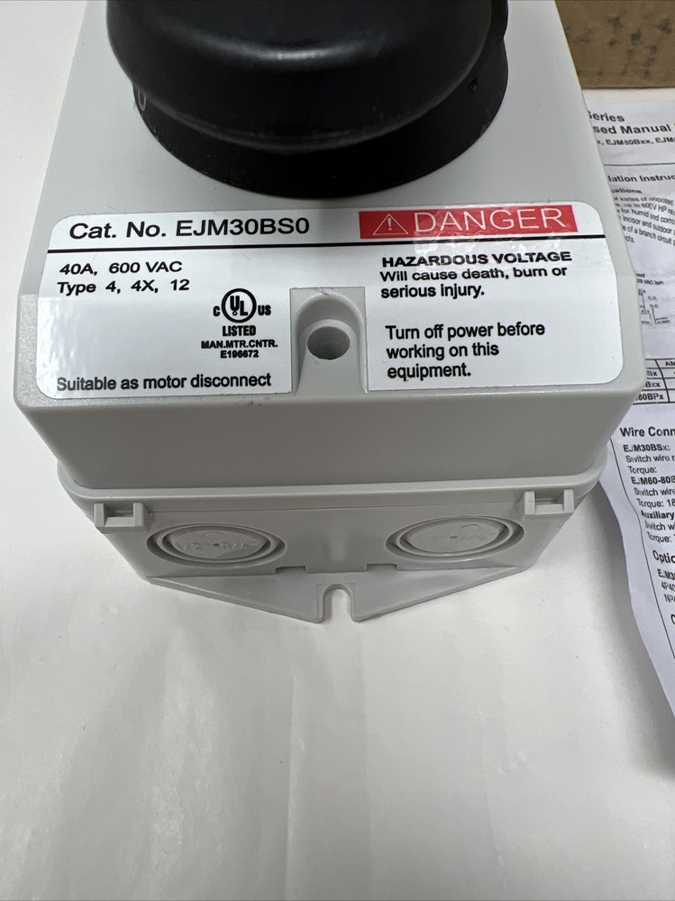Mersen Enclosed Disconnect Switch EJM30BS0 40A 600V NEMA 4x, 12