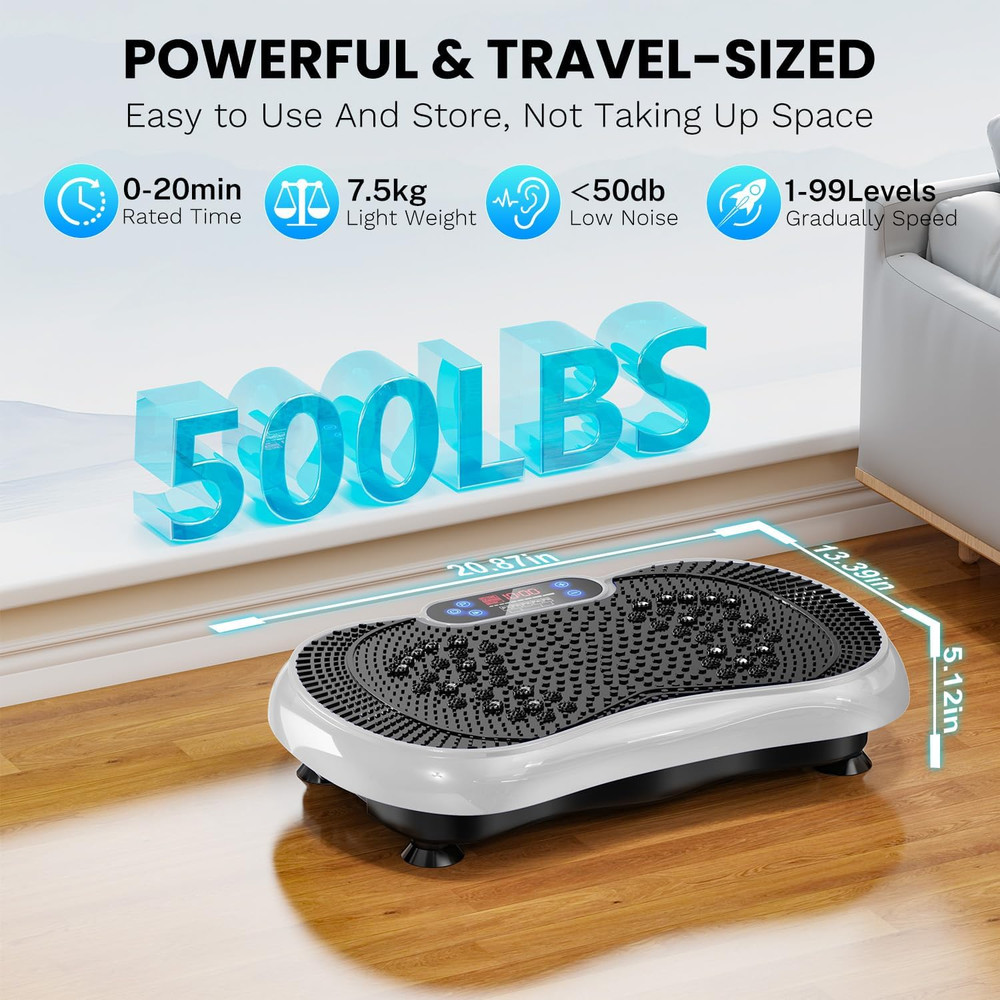 Vibration Plate Exercise Machine, Lymphatic Drainage Machine for Weight Loss, 10