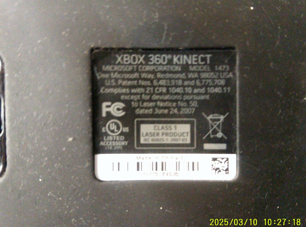 Microsoft Xbox 360 Kinect Sensor Model 1473