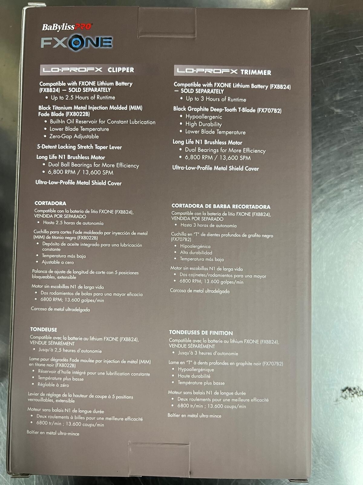 BaByliss PRO Nightfall FXONE LO-PRO FX Clipper & Outlining Trimmer + BATTERIES