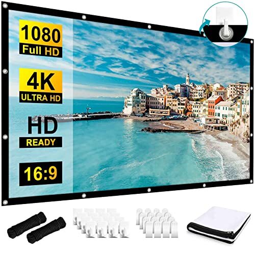 100Inch Projector Screen Movie Projector 16:9 HD Foldable Video Projector Screen