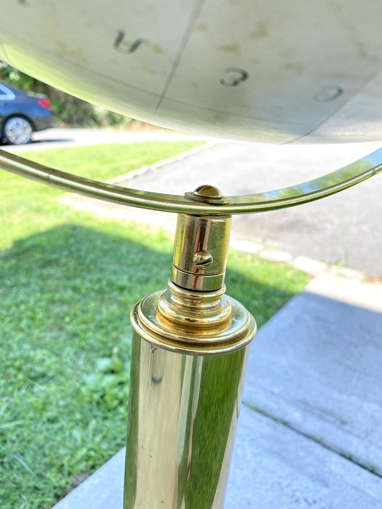 RARE Vintage REPLOGLE LEROY TOLMAN SOLID BRASS Heavy Rotating Floor Globe 47”