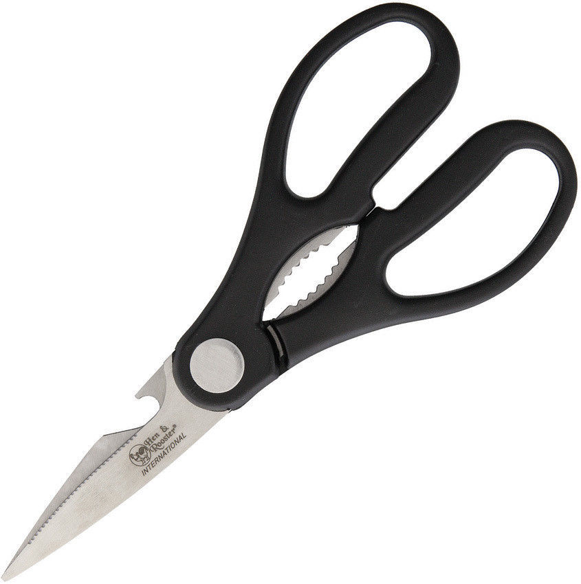Hen & Rooster Kitchen Shears / Scissors Black  HRI-040B