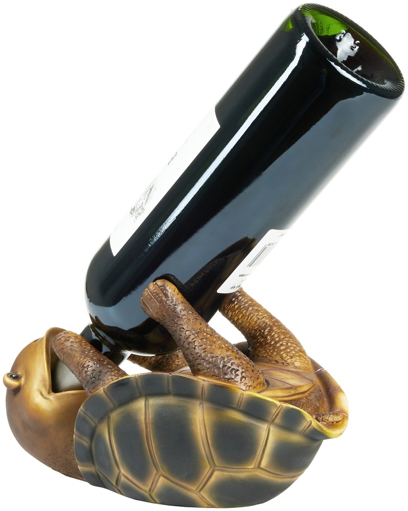 BRUBAKER Wine Bottle Holder Thirsty Turtle - Drunk Animals - Polyresin
