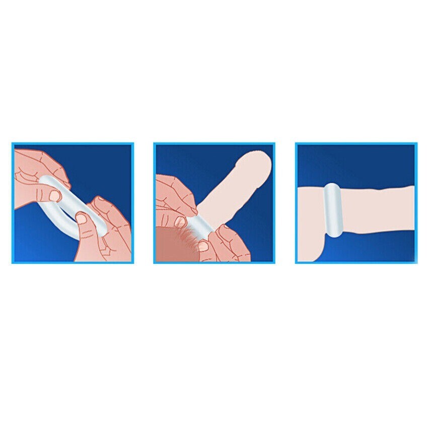 3PCS Reusable Silicone Penis Sleeve Male Ejaculation Delay Ring For Men Set