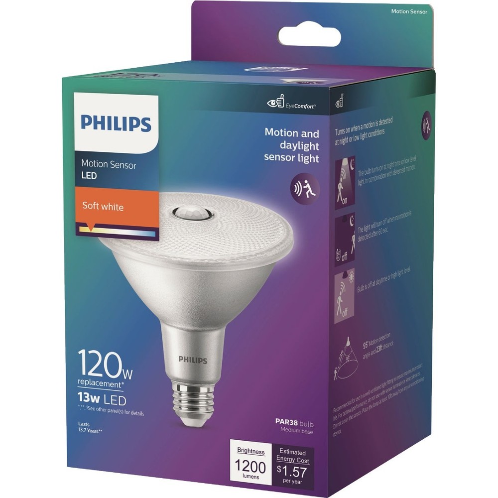 Philips 120W Equivalent Soft White PAR38 Medium & Daylight Sensor LED