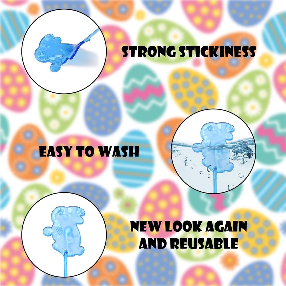 24 Pack Easter Eggs with Sticky Stretchy Toys Inside Filled With Varieties