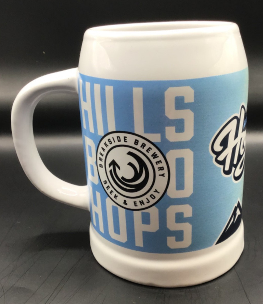 Hillsboro Hops team logo Breakside Brewery ceramic mug stein