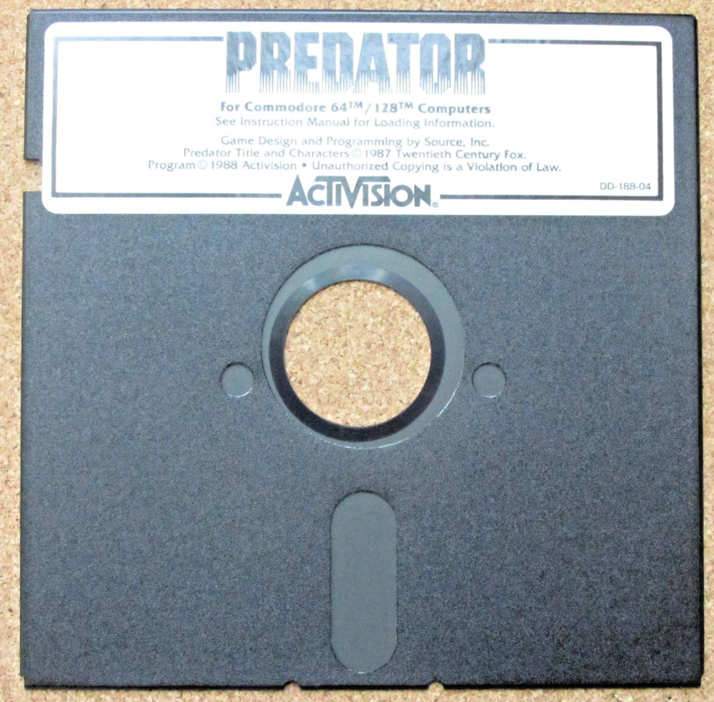 Activision Predator Game for Commodore 64 5.25 Floppy Disc