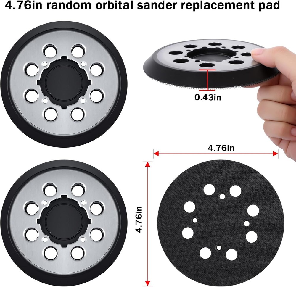 1 Pack Sander Replacement Pad for Dewalt, 5Inch 8 Holes Hook and Loop Aluminu...