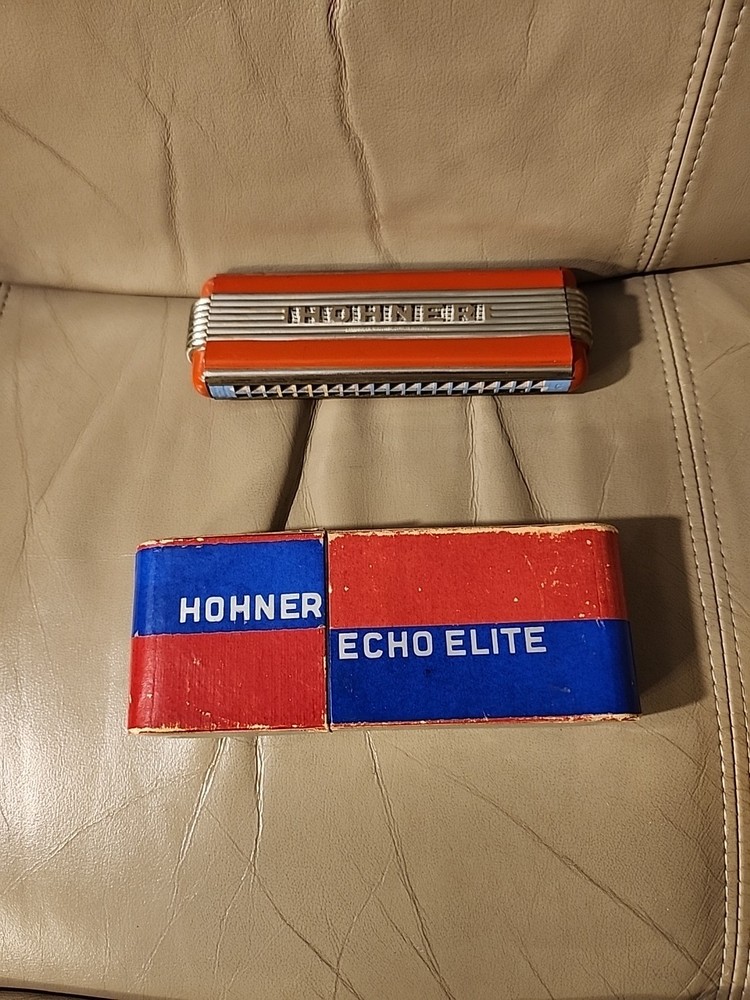 Vintage HOHNER ECHO ELITE HARMONICA GERMANY With Box C And G