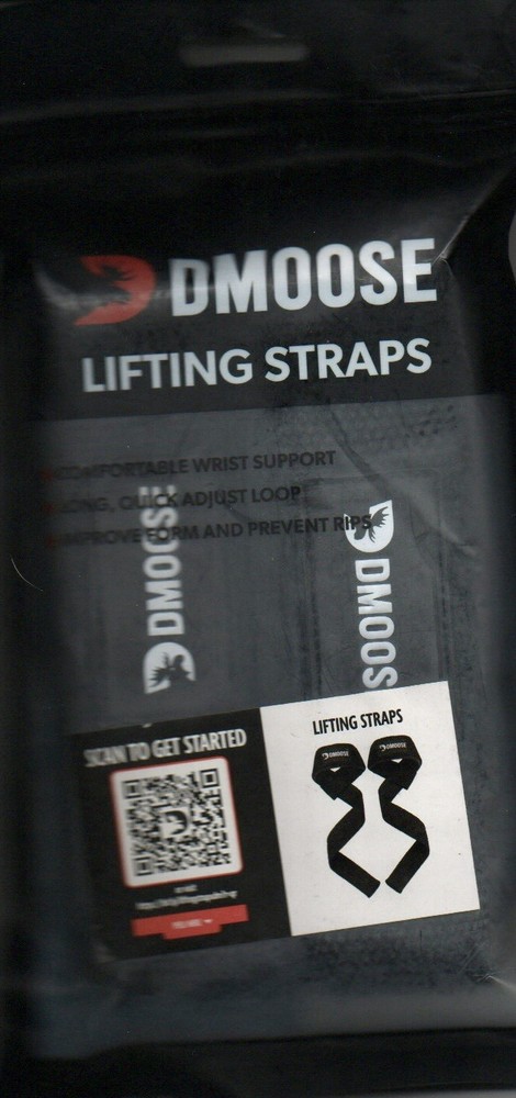 DMOOSE Weight Lifting Straps Black Neoprene Wrist Support (NEW)