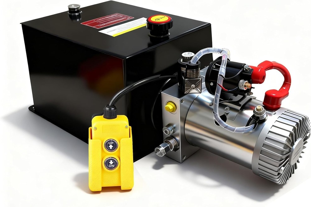 Hydraulic Pump 8 Quart Single Acting Hydraulic Power Unit 12V DC