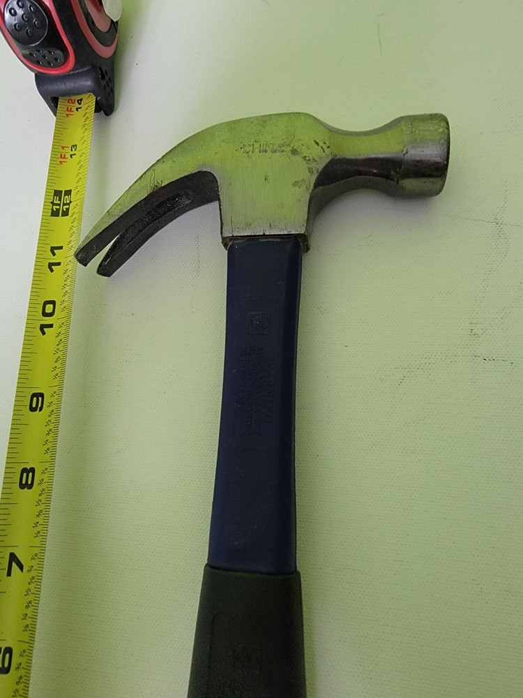 16 Oz Curved Claw Hammer Tool Blue