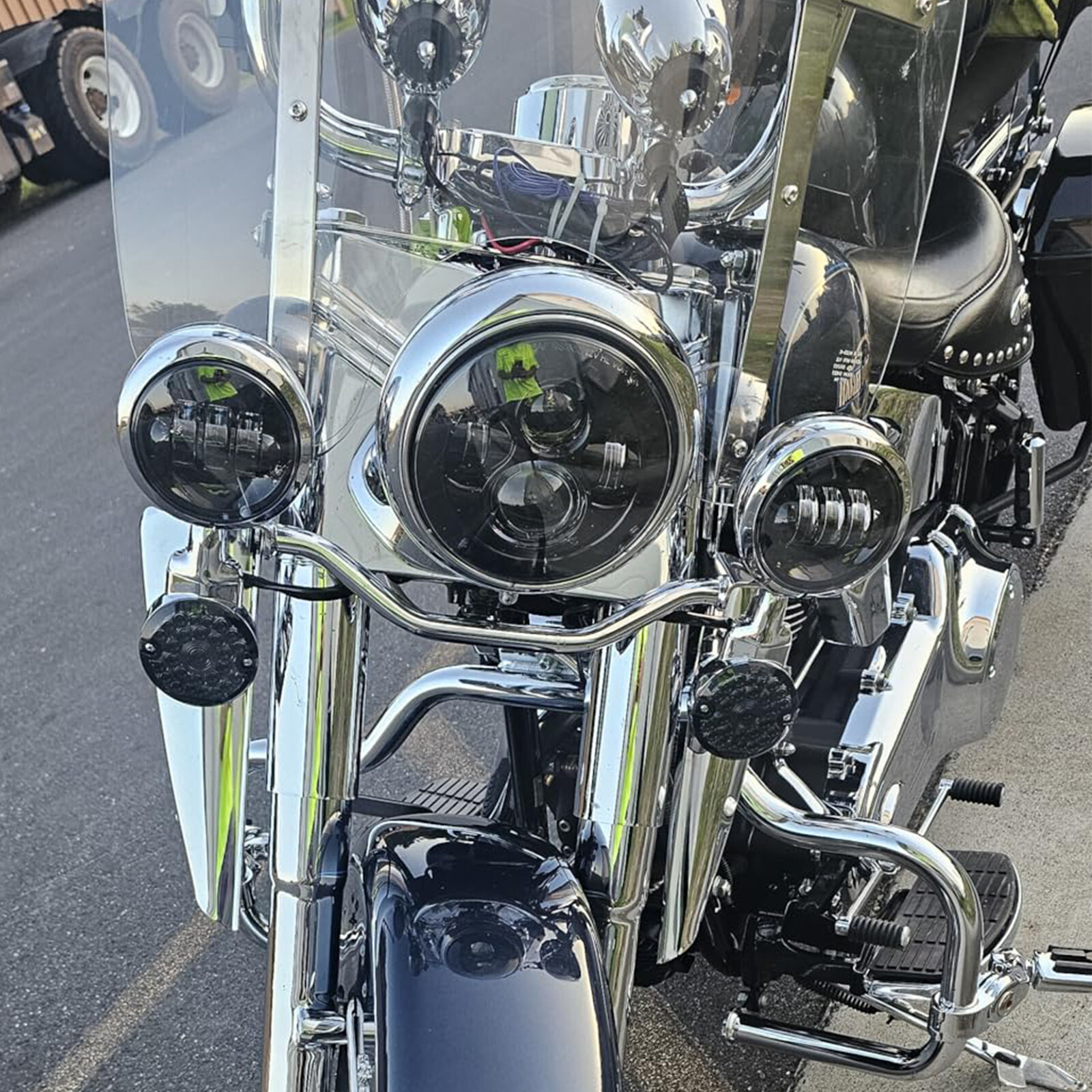 Front Fork Mount Wind Deflectors For Harley Touring Road King Street Glide CVO