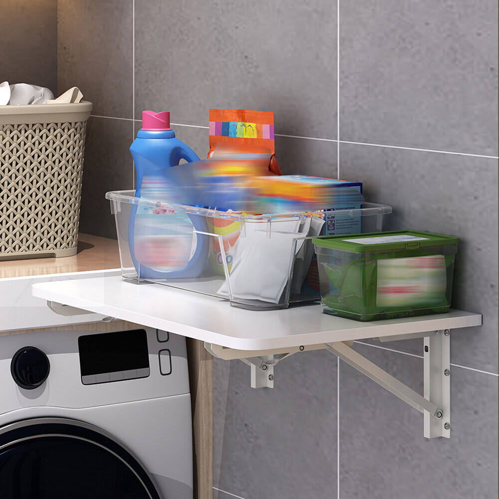 Wall Mounted Floating Desk Folding Murphy Desk Folding Table Space Saving White