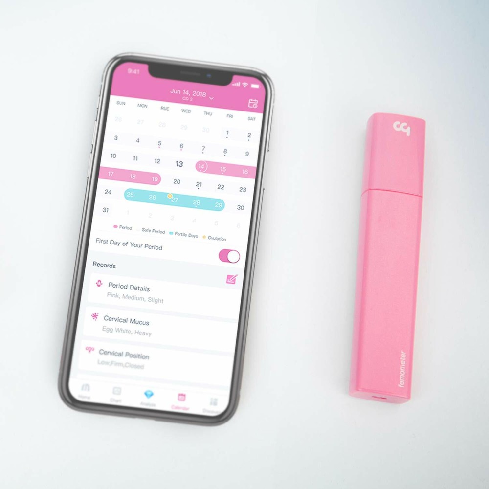 Basal Thermometer for Ovulation, Intelligent Quiet Bluetooth Thermometer Pink