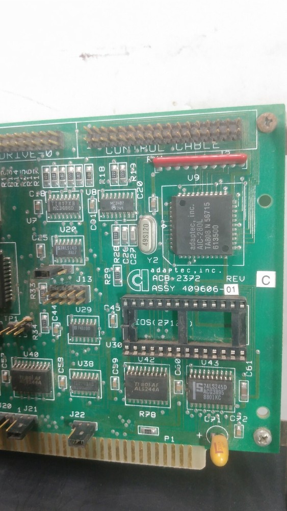 ADAPTEC ACB-2372 Rev.C 16BIT RLL ISA HARD DRIVE AND FLOPPY CONTROLLER
