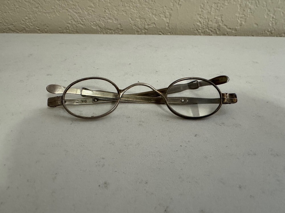 Antique E Solomons Birmingham Silver Spectacles / Glasses Hallmarked w/ Case