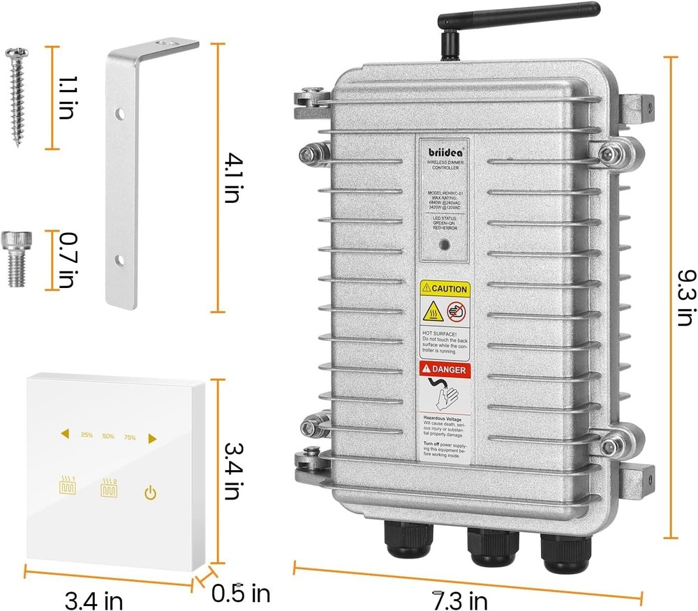 Briidea Wireless Dimmer Controller 6840W HDHWC-01 for Electric Heaters