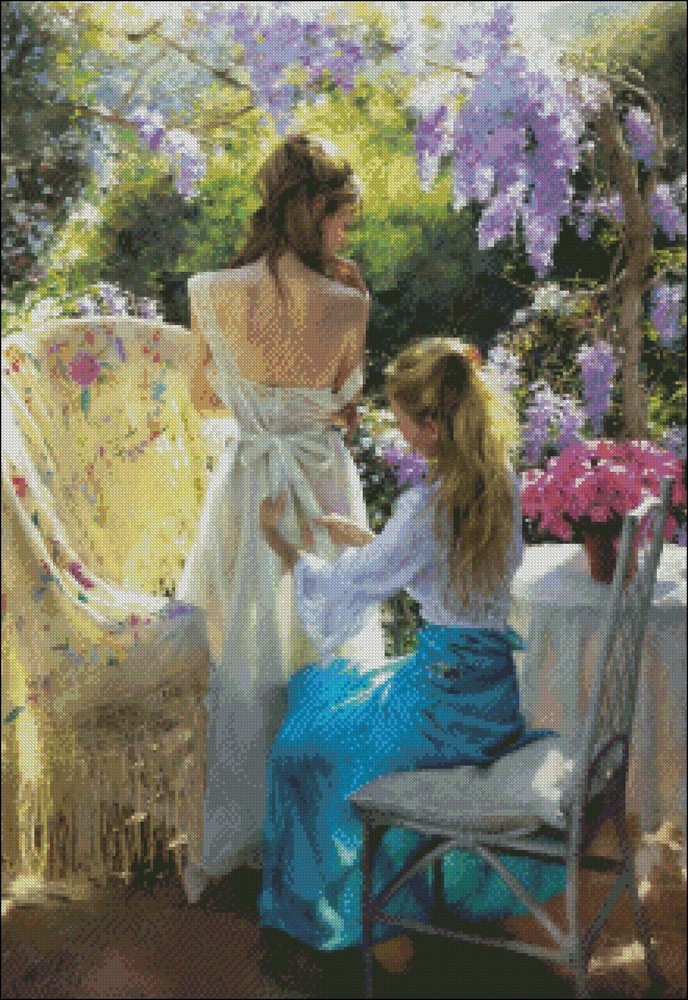 Spring 4 - Chart Counted Cross Stitch Patterns Needlework DIY Embroidery 14 ct