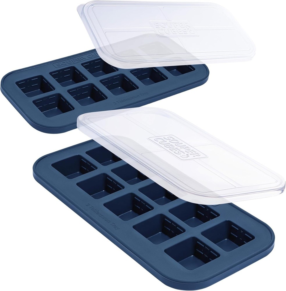 Space-Saving Blueberry Silicone Freezer Molds – 2-Pack for Efficient Storage