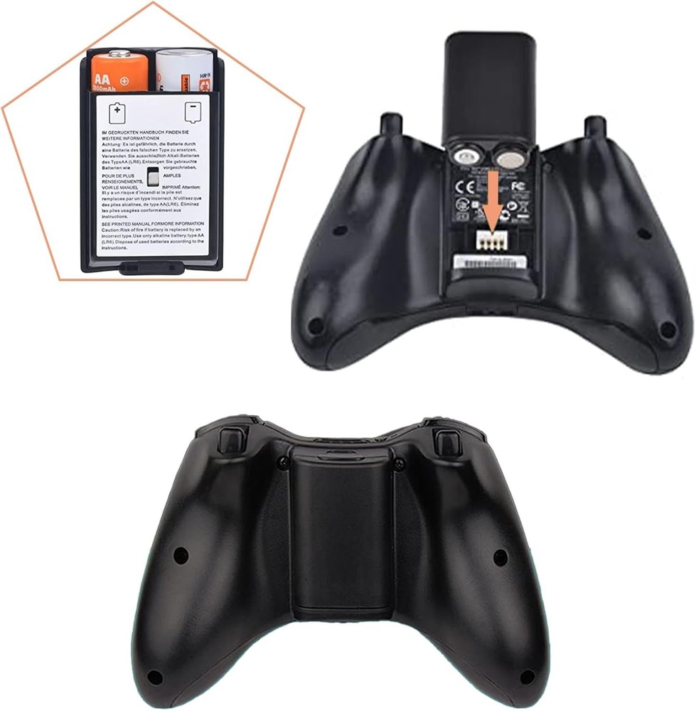 Renew Your Xbox 360 Controller with 2 Pack Replacement Battery Covers, Black ...