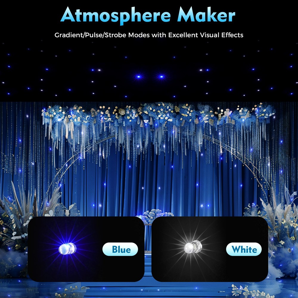 360LED Beads Star Light Stage Backdrop Curtain Background Party Decor+Controller