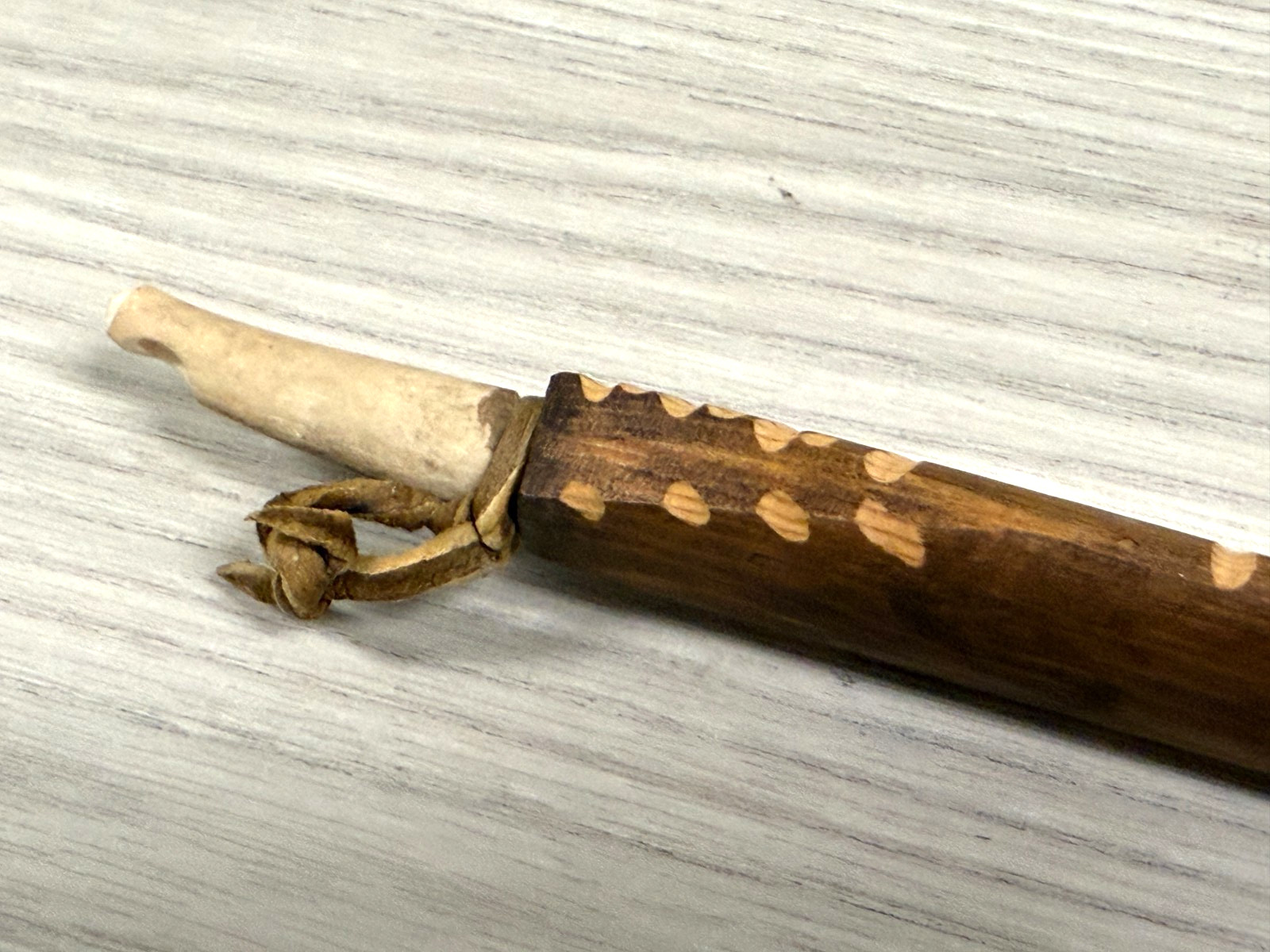 Replica Decorative Native American Deer Antler Peace pipe 29”