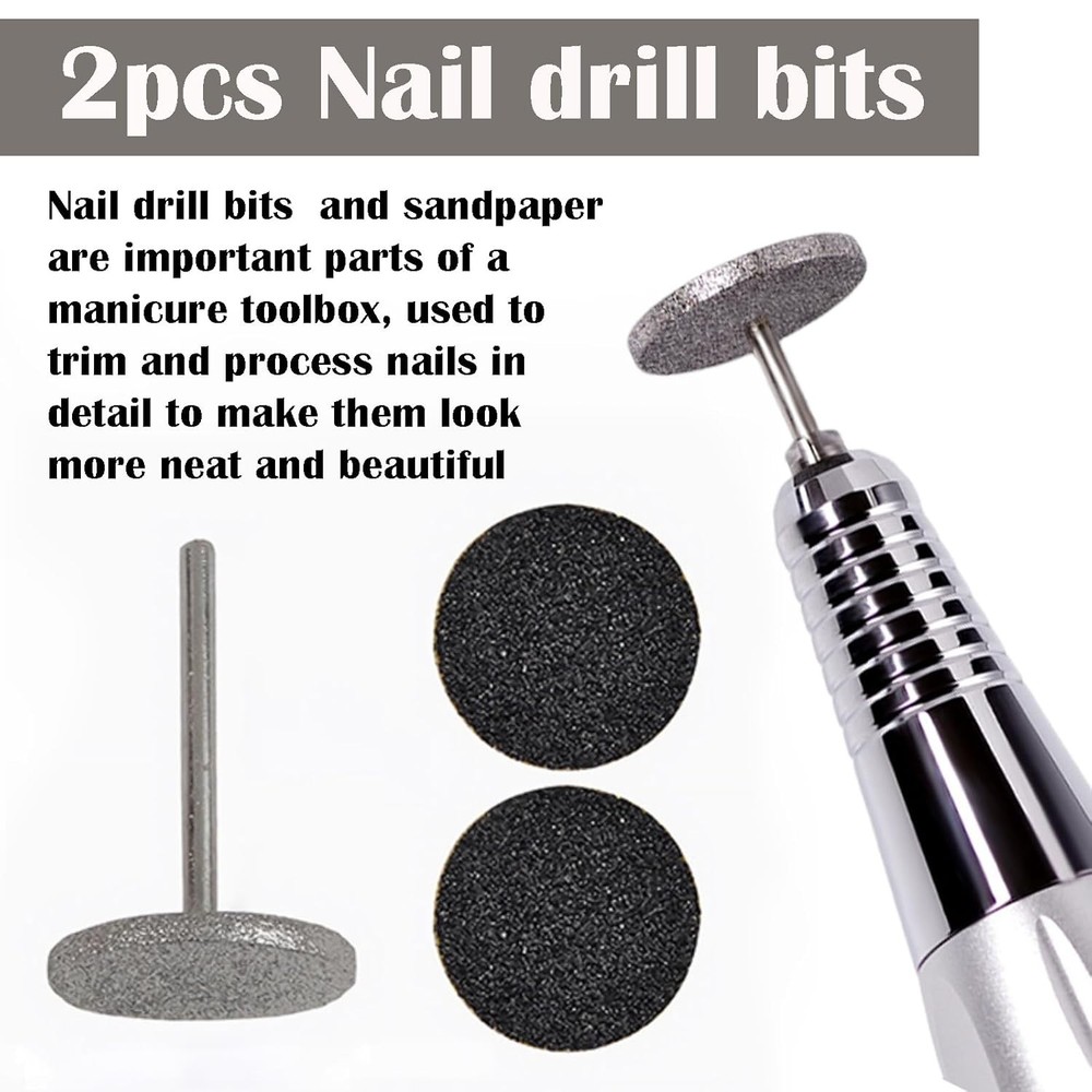 2Pcs Sanding Disc Nail Drill Bits Cuticle Bit Suitable for Most...