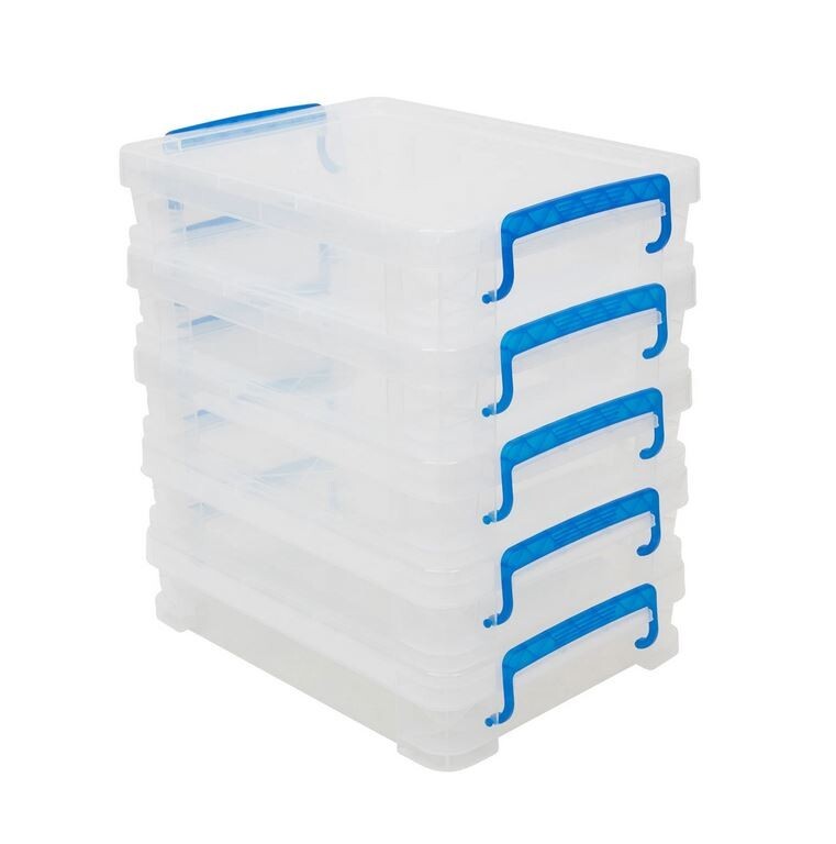 Super Stacker, Document Boxes, Clear, 5 Pack