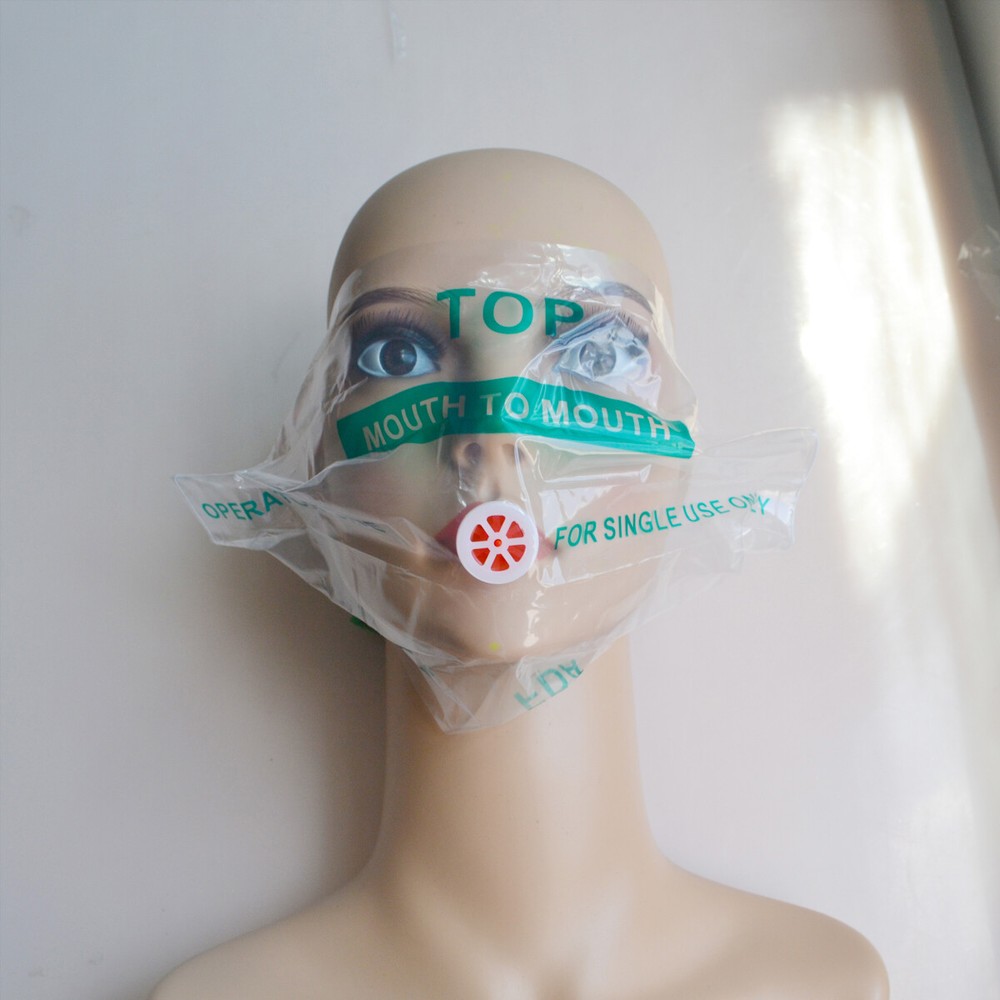 2000Pcs First Aid Skill Practicing CPR Face Shield With One-Way Valve CPR MASK