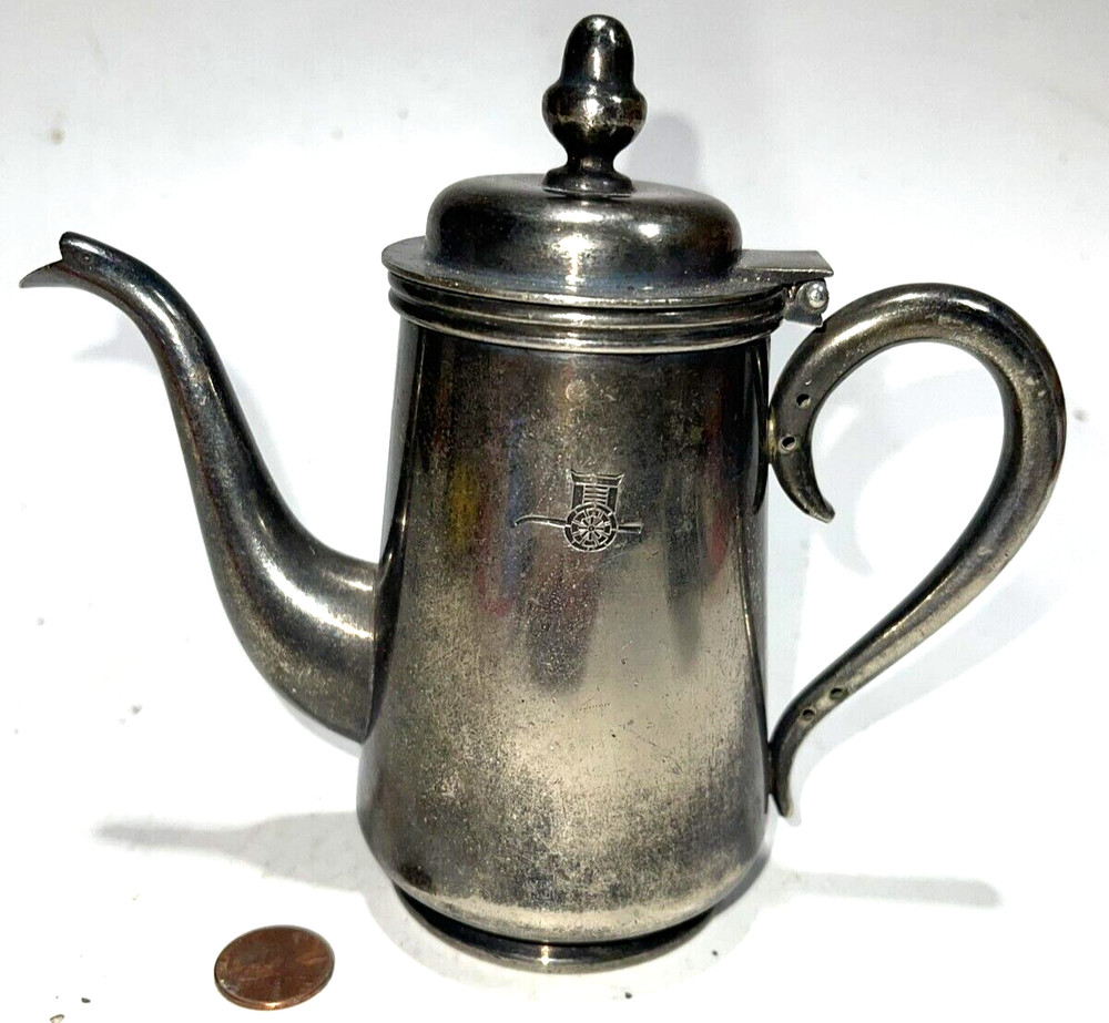 Coffee Tea Pot 5.75" Tall Nickel Silver