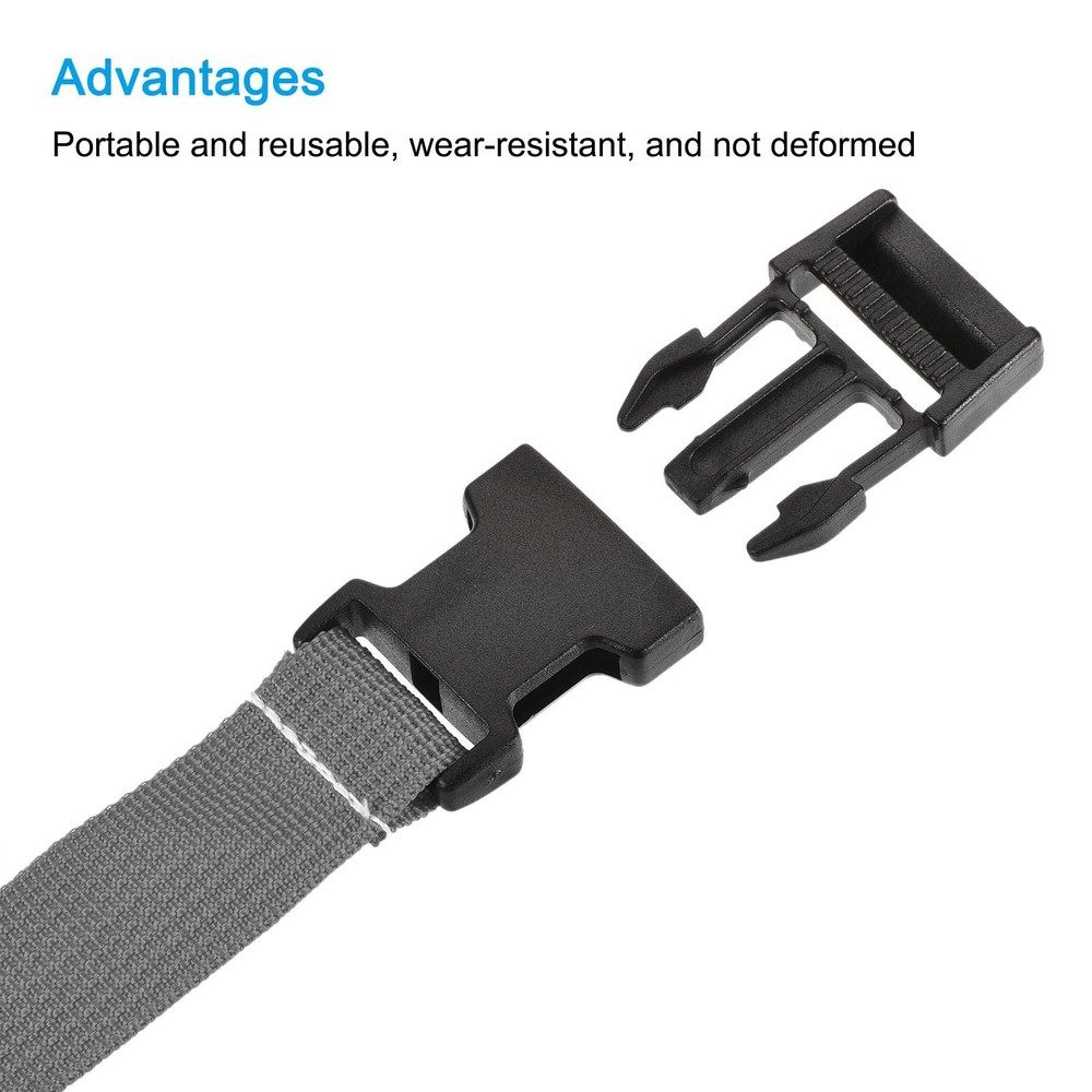 Utility Strap with Buckle 1x40 Inch Polyester Quick Release Belt(Gray, 2pcs)