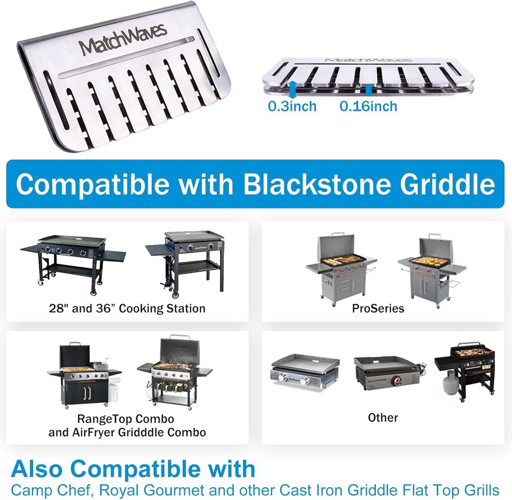 Blackstone Grease Gate for Griddle Guard, Food 1 Pack, Silver