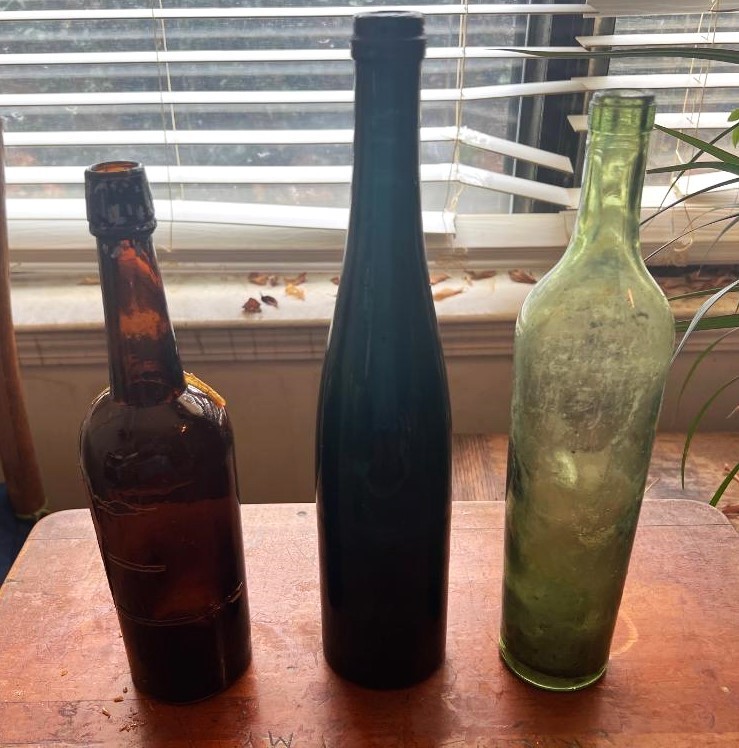 3 antique bottles