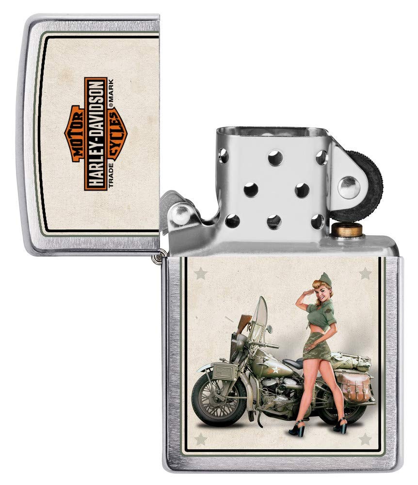 Zippo Harley-Davidson US Army Brushed Chrome Pocket Lighter, One Size
