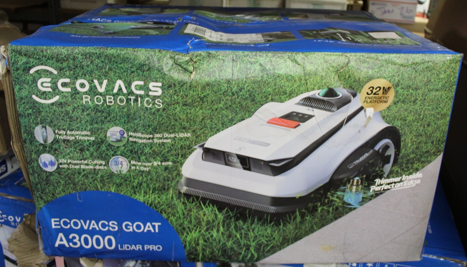 WET BOX ECOVACS Goat A3000 LiDAR PRO Robotic Lawn Mower for Up to 0.75 Acre 7.5A