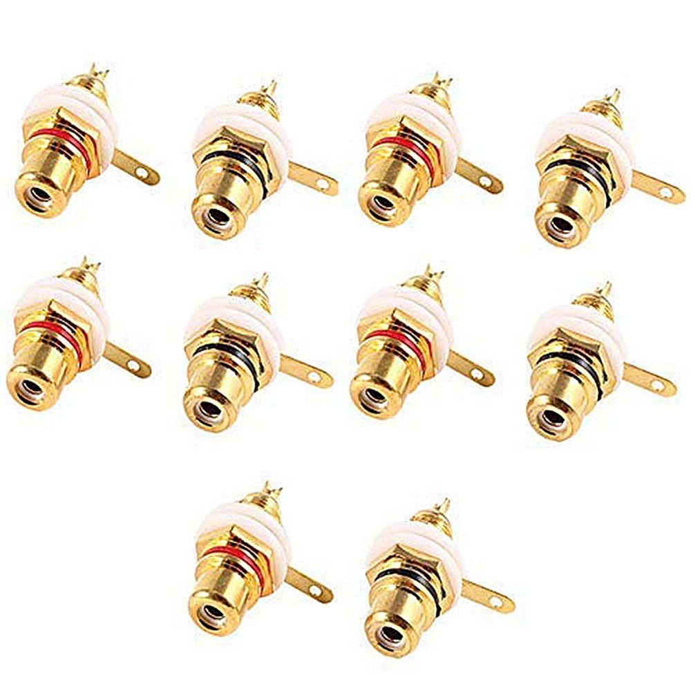 Audio Terminal Jack Panel Mount RCA Female Socket Connector Chassis Panel...