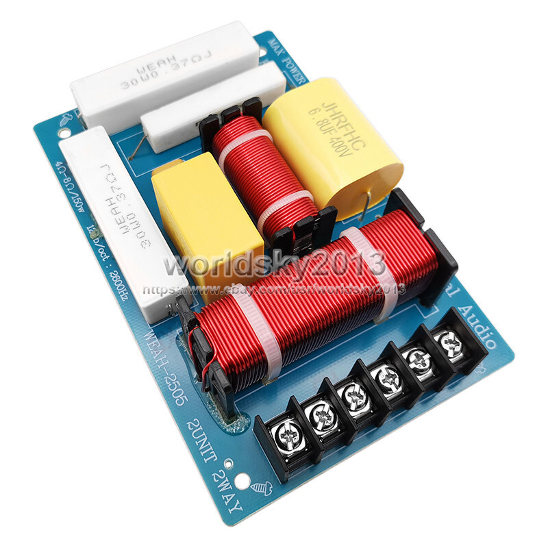 2pcs 160W High-Low 2 Way 2 Unit Hi-Fi Speaker Frequency Divider Crossover Filter