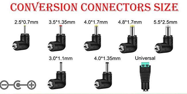 UNIVERSAL 12V 4A REPLACEMENT POWER CORD WITH 8-TIPS