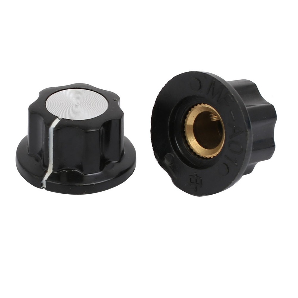 12 Pcs Black 6mm Shaft Insert Dia Potentiometer Control Rotary Knobs Caps