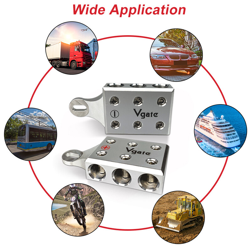 Vgate 6x1/0 AWG Gauge Post Battery Terminals for Lithium or AGM,M6 or 1/4”-20