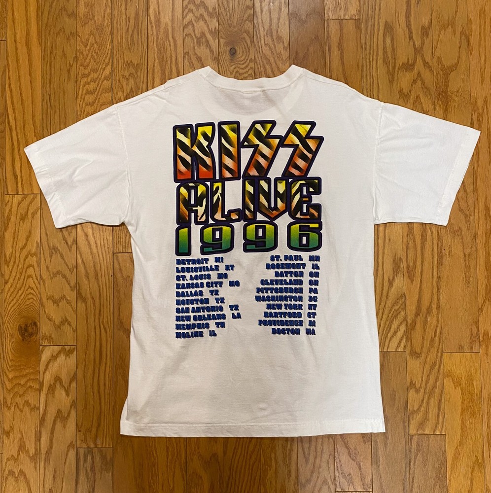 Kiss Alive Worldwide 1996 Rare Tour Vintage Deadstock Single Stitch Tee White XL